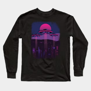 Vaporwave UFOs Long Sleeve T-Shirt